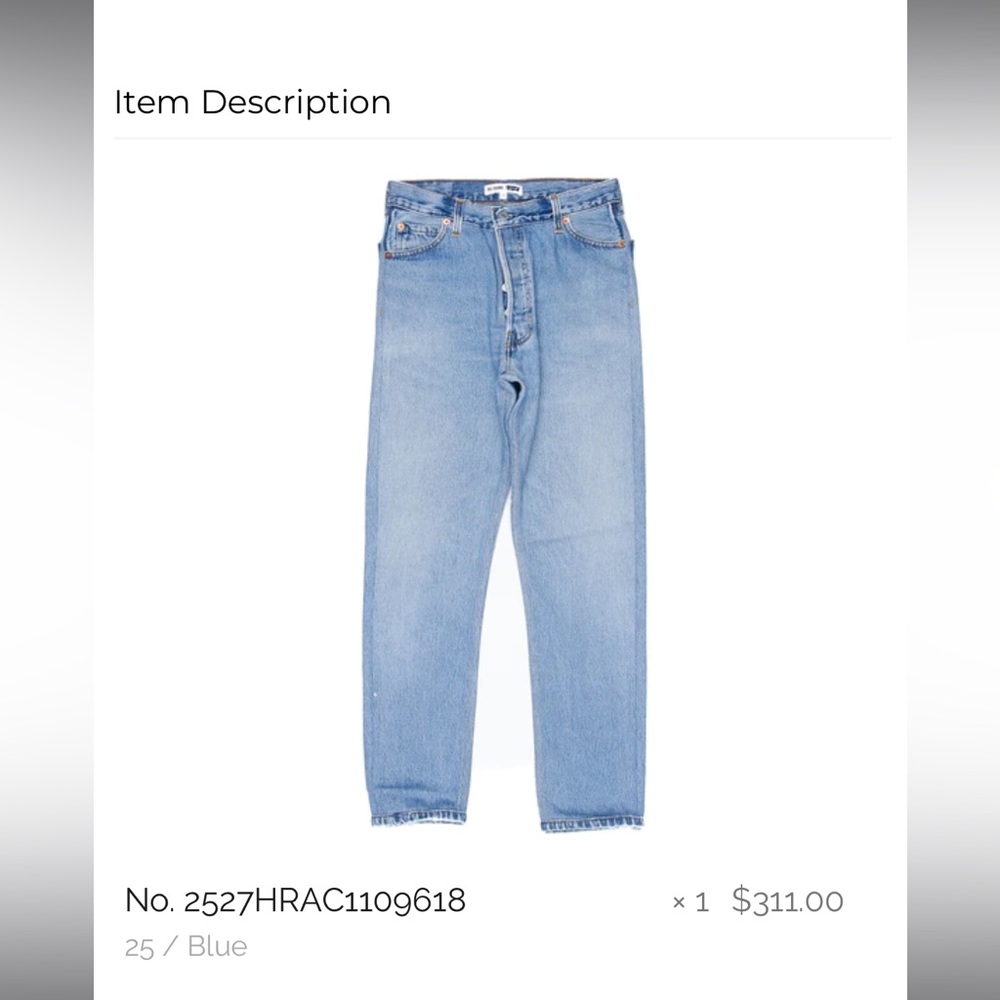 RE/DONE vintage Levi’s size 25